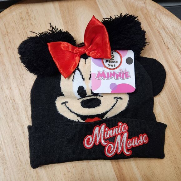 Cat & Jack Girls’ Winter Boots + Minnie Mouse Hat & Gloves – Size 11 - Picture 8 of 10